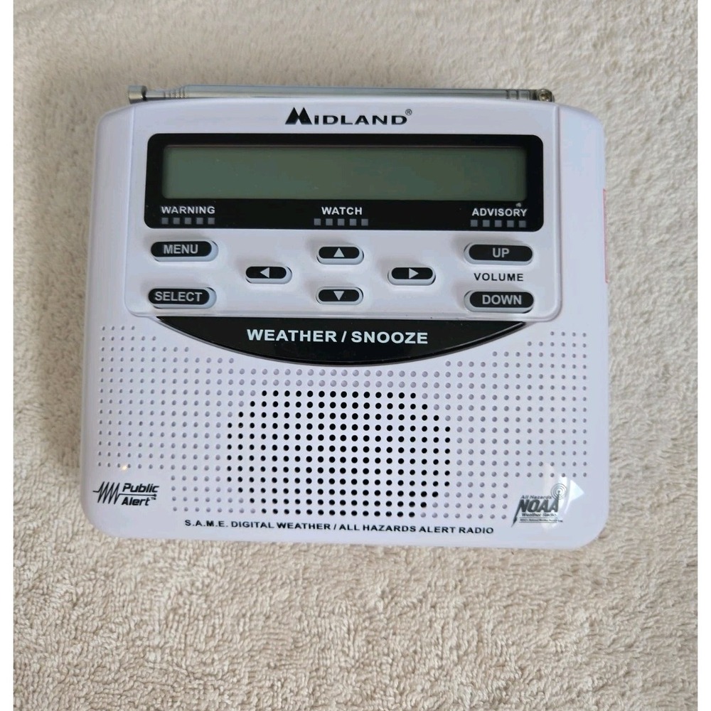 Midland WR-120EZ NOAA Severe Weather Alert Radio Alarm Clock - Tested Works